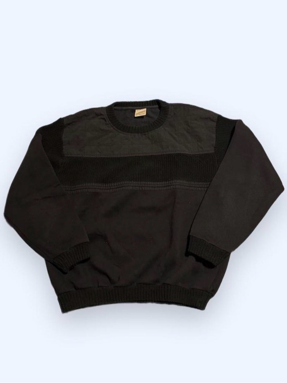 Grunge black sweater with textured panels